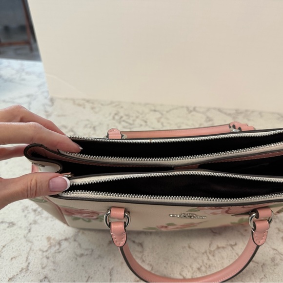 Coach Rose Print Satchel - Cream and Pink - Picture 7 of 7